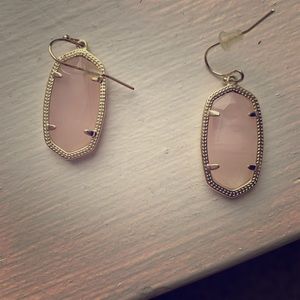 Small Oval Kendra Scott Earrings - LightPink&Gold